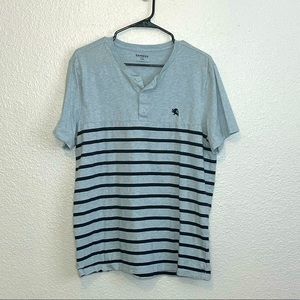 Express Size L Light Blue Pinstripe T-Shirt